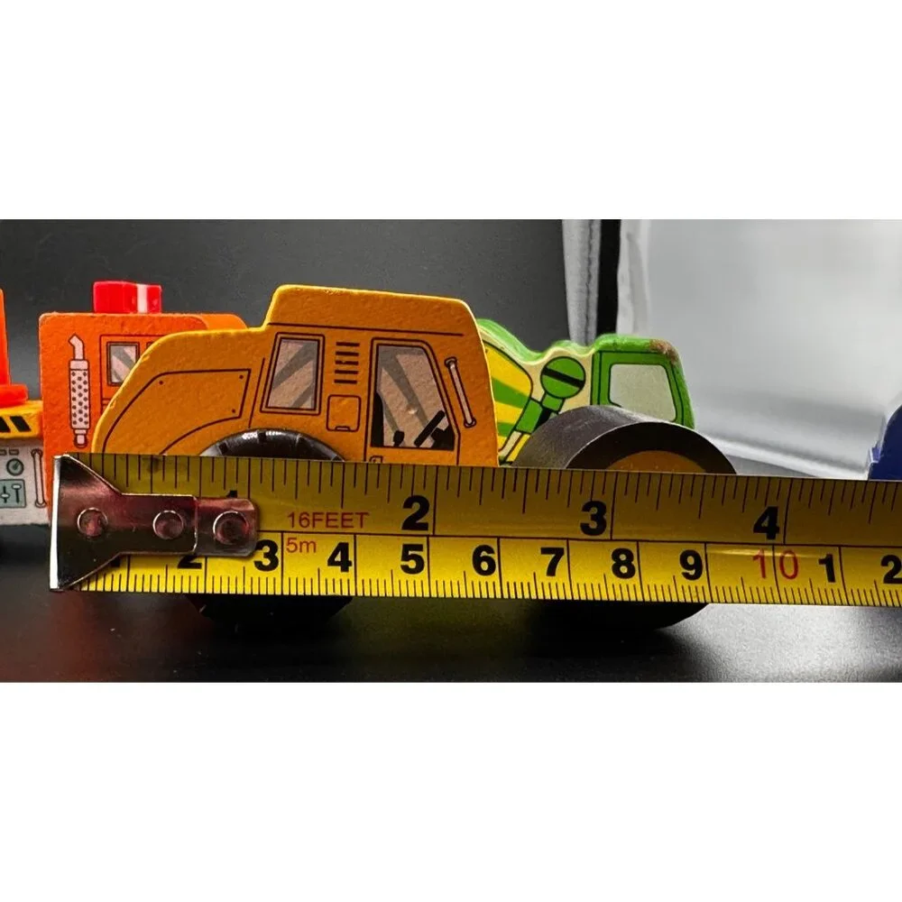 Wooden Madison Joseph Battat Construction Vehicles Police Trucks Vintage- READ‎
